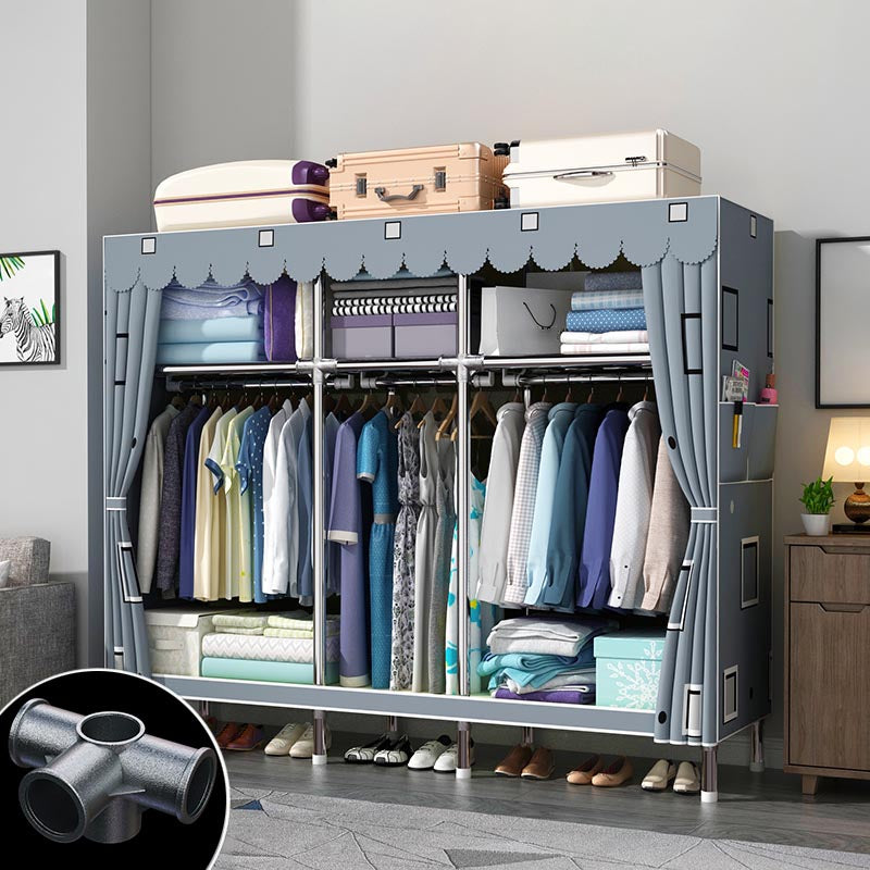 Contemporary Style Wardrobe Armoire Wood Armoire with Clothes Rail for Bedroom