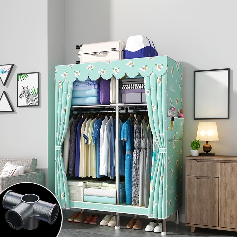 Contemporary Style Wardrobe Armoire Wood Armoire with Clothes Rail for Bedroom