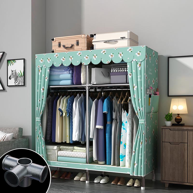 Contemporary Style Wardrobe Armoire Wood Armoire with Clothes Rail for Bedroom