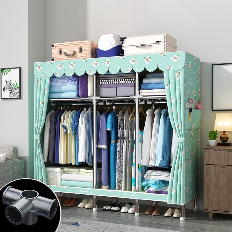 Contemporary Style Wardrobe Armoire Wood Armoire with Clothes Rail for Bedroom