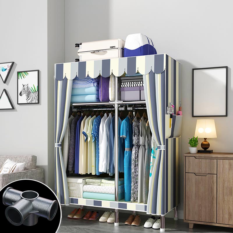 Contemporary Style Wardrobe Armoire Wood Armoire with Clothes Rail for Bedroom