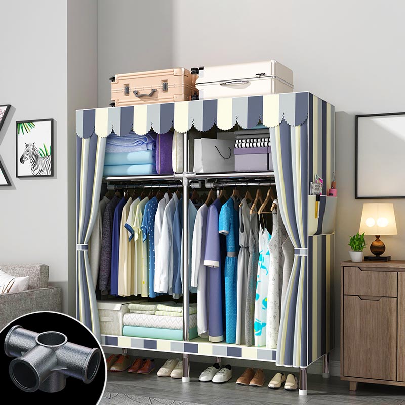 Contemporary Style Wardrobe Armoire Wood Armoire with Clothes Rail for Bedroom