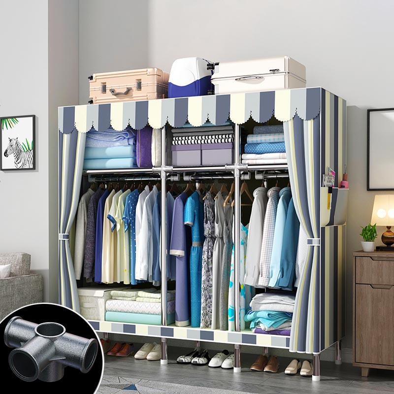 Contemporary Style Wardrobe Armoire Wood Armoire with Clothes Rail for Bedroom