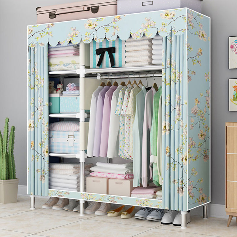 Contemporary Style Wardrobe Armoire Bedroom Armoire with Leg and Shelves