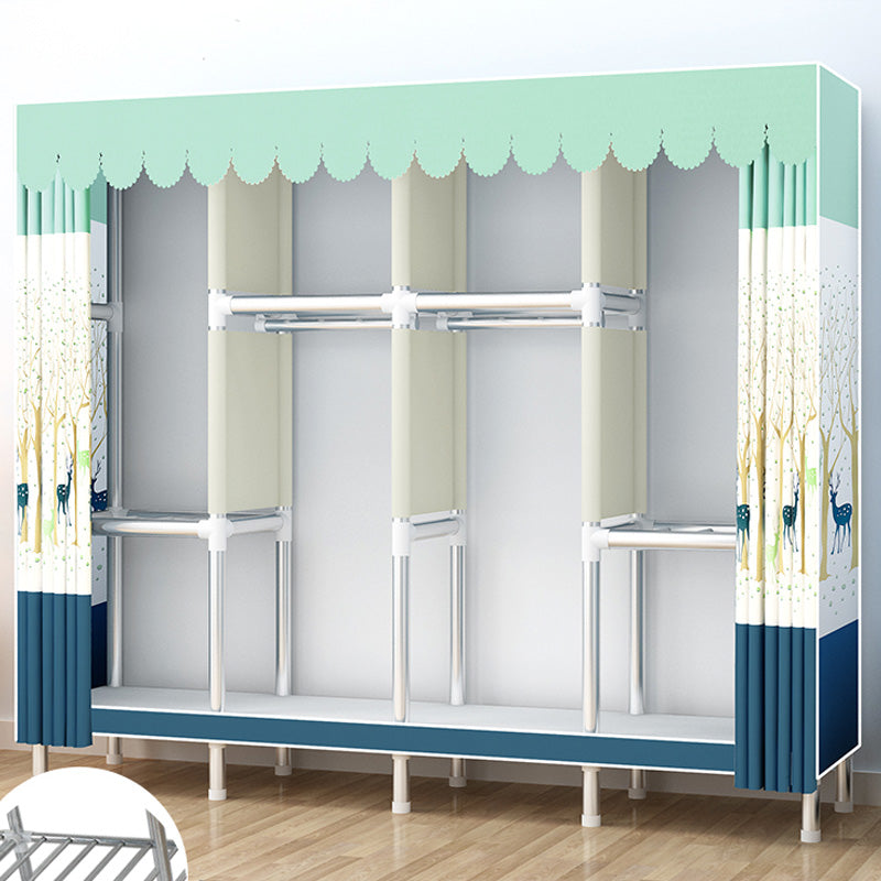 Contemporary Style Wardrobe Armoire Bedroom Armoire with Leg and Shelves