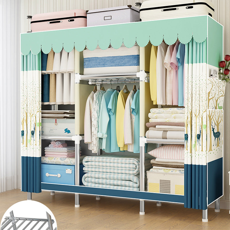 Contemporary Style Wardrobe Armoire Bedroom Armoire with Leg and Shelves