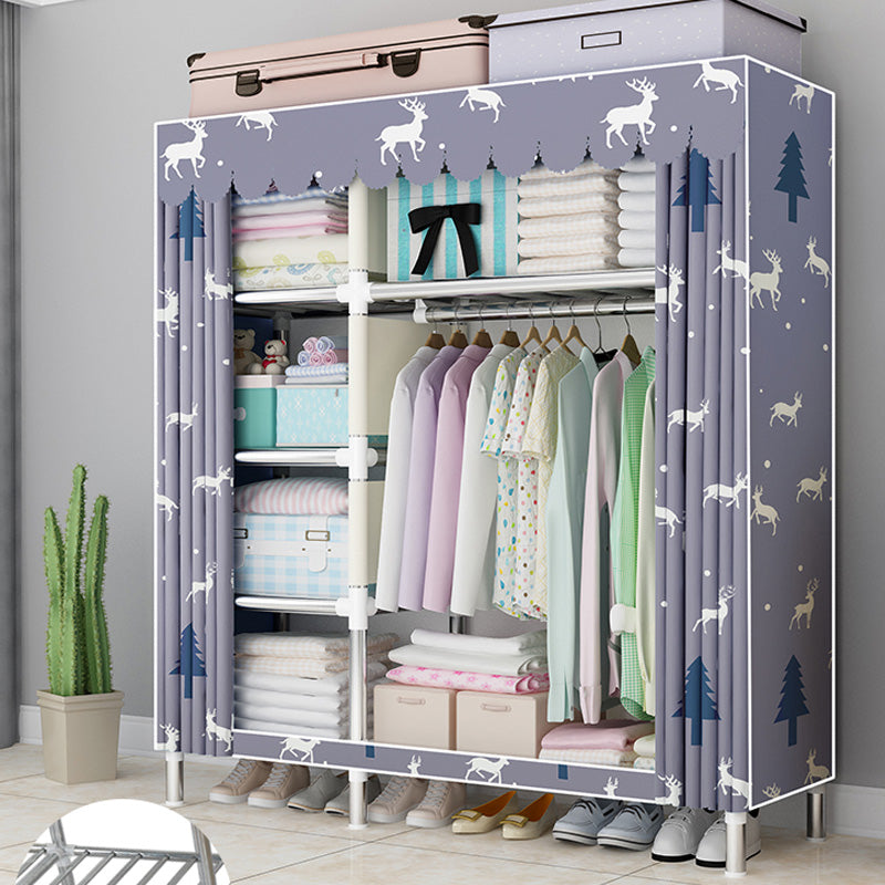 Contemporary Style Wardrobe Armoire Bedroom Armoire with Leg and Shelves