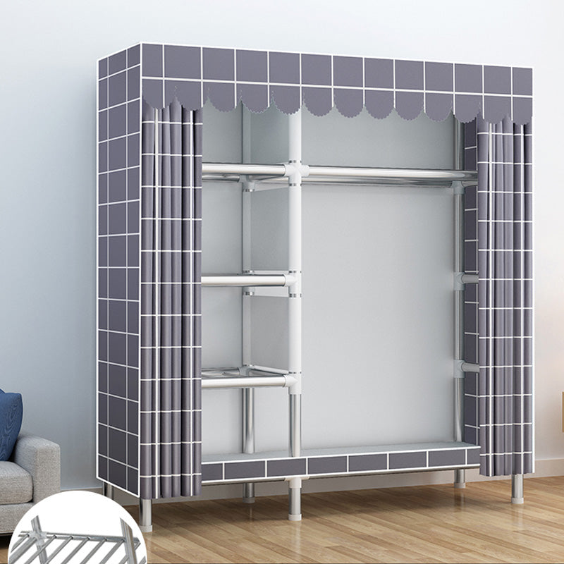 Contemporary Style Wardrobe Armoire Bedroom Armoire with Leg and Shelves