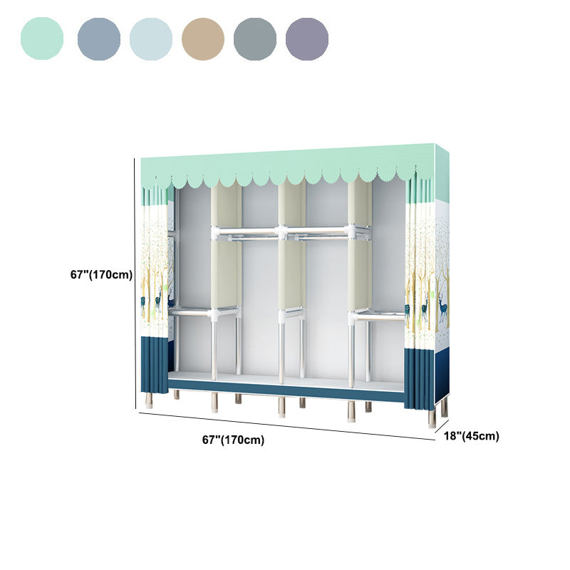 Contemporary Style Wardrobe Armoire Bedroom Armoire with Leg and Shelves