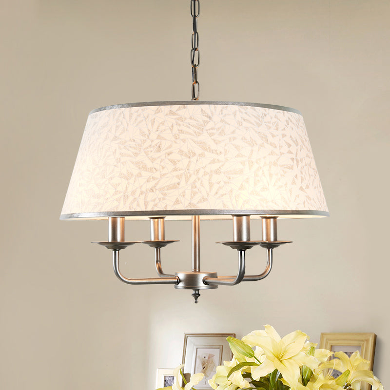 White 4 teste lampadario Light Segnugge in tessuto retrò Terlina Accampa a sospensione con design Candelabra