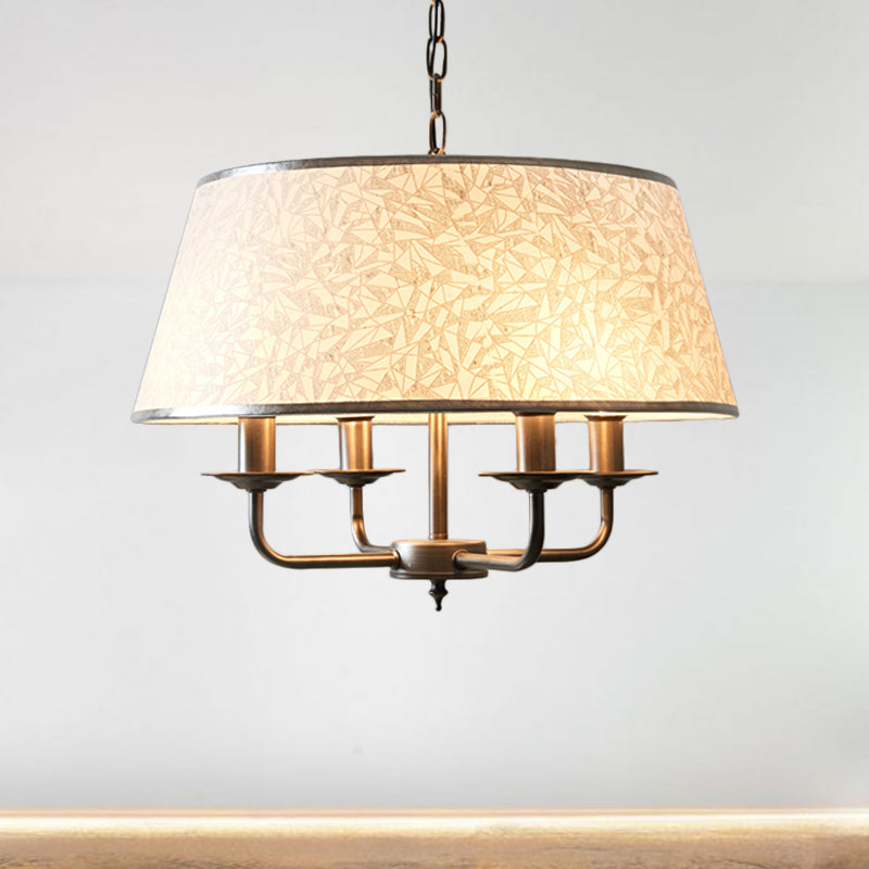 White 4 teste lampadario Light Segnugge in tessuto retrò Terlina Accampa a sospensione con design Candelabra
