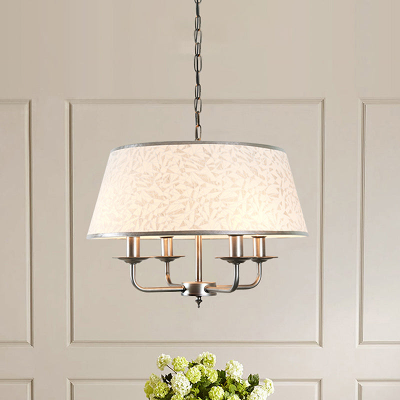 White 4 teste lampadario Light Segnugge in tessuto retrò Terlina Accampa a sospensione con design Candelabra