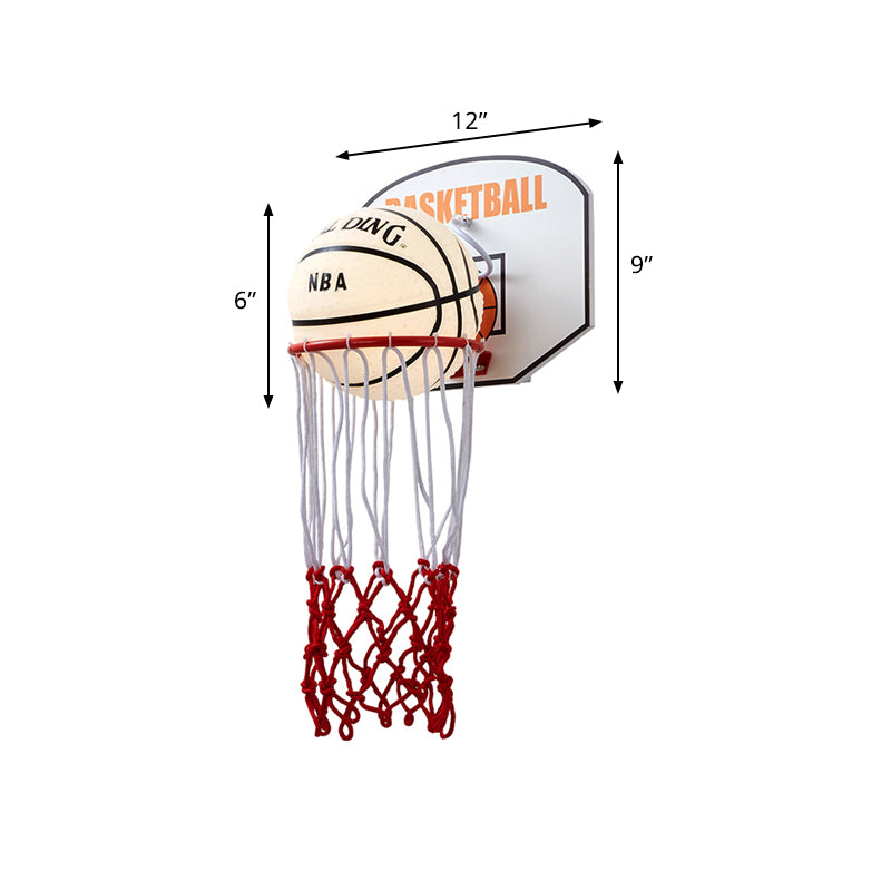 Weiße und rote Basketballwand Leuchte leichte Cartoon 1 Leichte Creme Glaswandlampe Vorrichtung