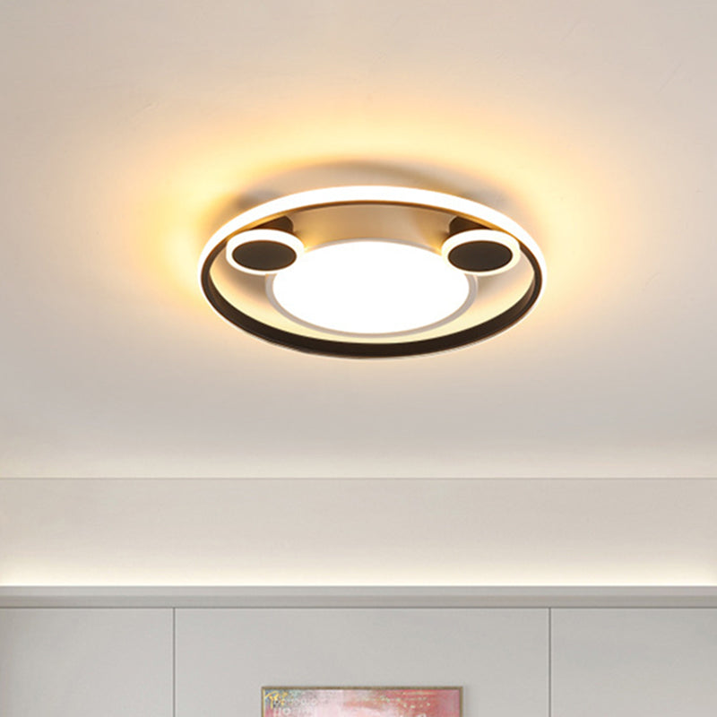 White and Black Circle Ceiling Flush Nordic 16.5"/20.5" W LED Acrylic Flush Mount Lighting in White/Warm Light