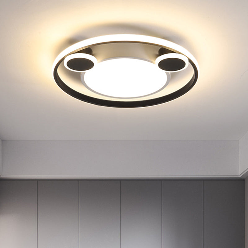 White and Black Circle Ceiling Flush Nordic 16.5"/20.5" W LED Acrylic Flush Mount Lighting in White/Warm Light