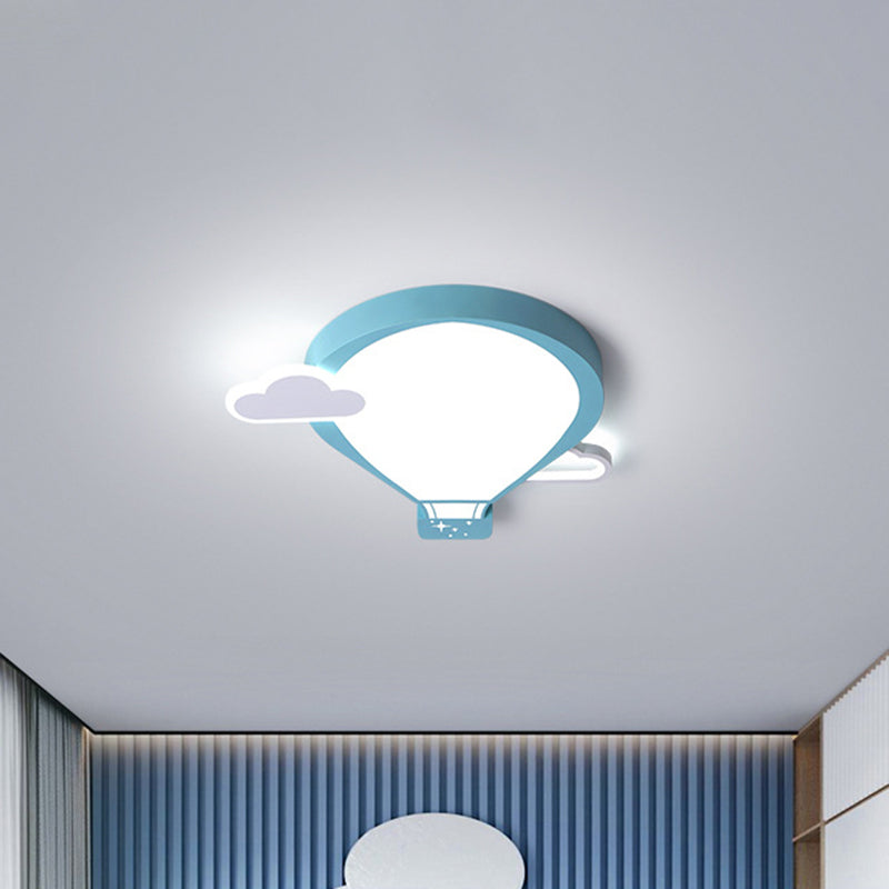 Roze/blauw Hete Lucht Ballon Plafond Gemonteerd Licht Cartoon 18 "/21.5" Breed LED Metallic Flushmount Lamp