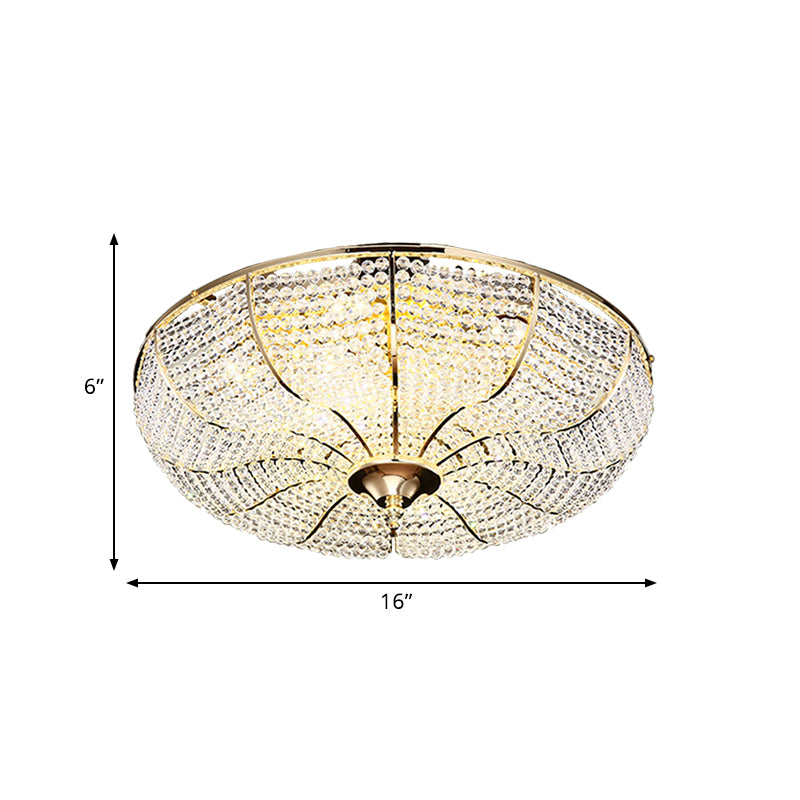LED kralen flush mount lamp eenvoudige stijl goud afwerking kristal plafond gemonteerd armatuur voor woonkamer