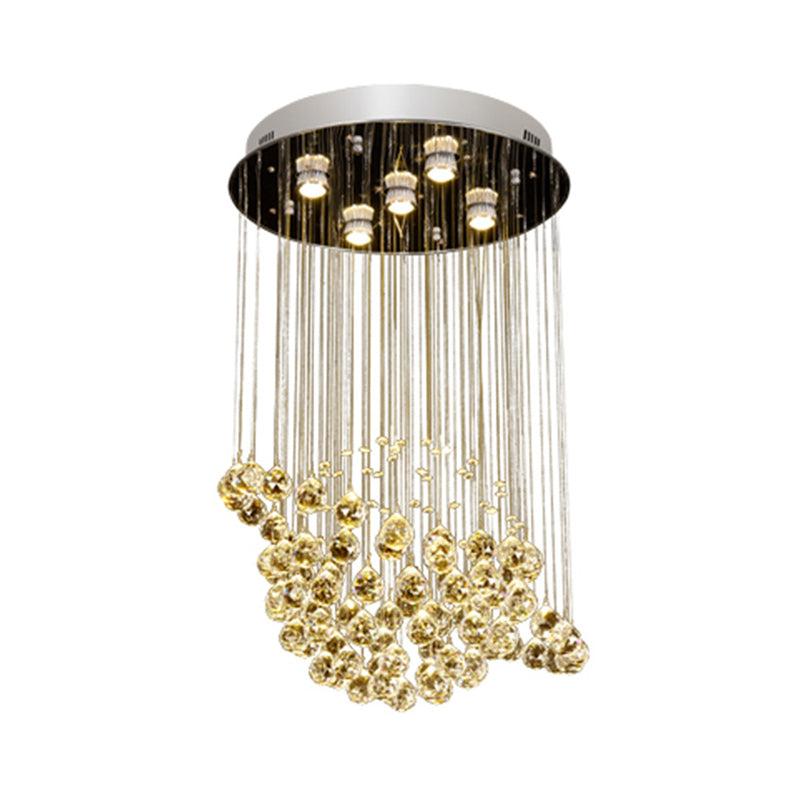 Restaurante planeta flushmountlighting simple bola de cristal LED lámparas de techo cromadas