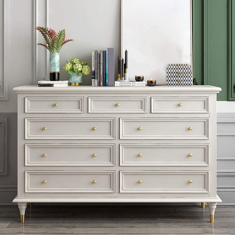 Glam White Closed Back Storage Chest with Soft-Close Drawers for Home