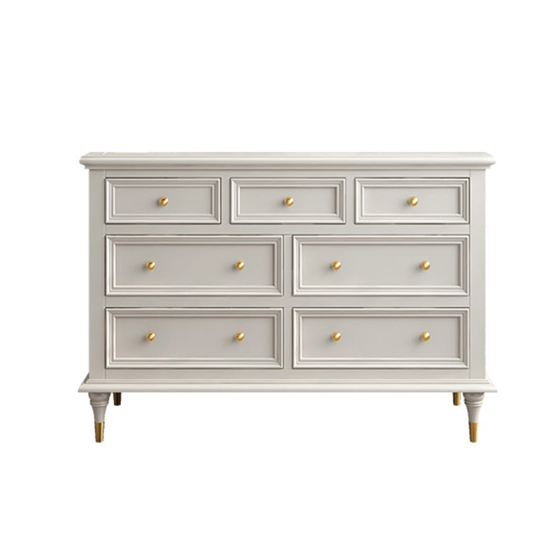 Glam White Closed Back Storage Chest with Soft-Close Drawers for Home