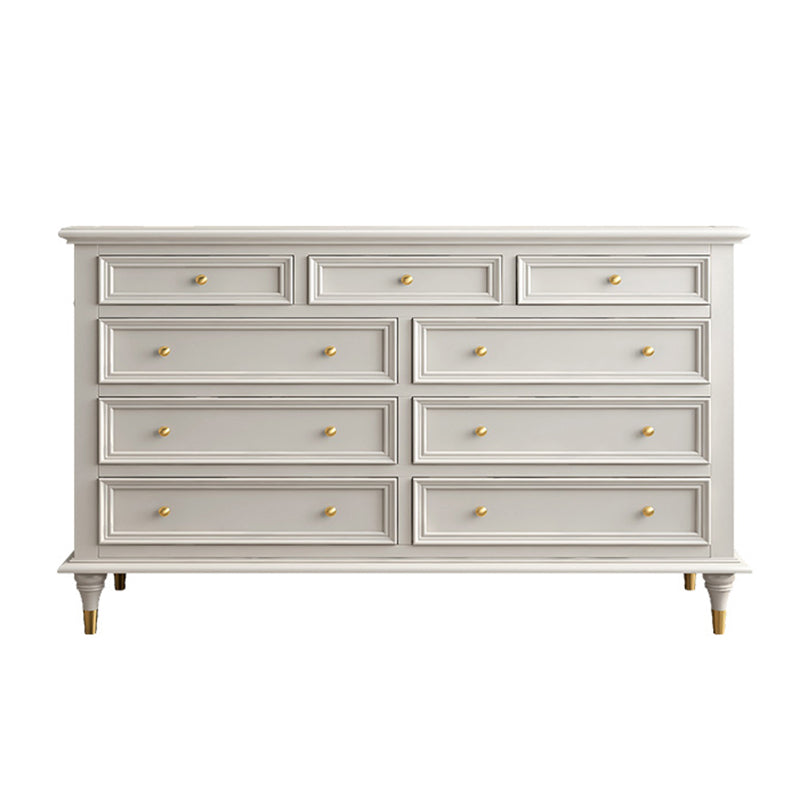 Glam White Closed Back Storage Chest with Soft-Close Drawers for Home