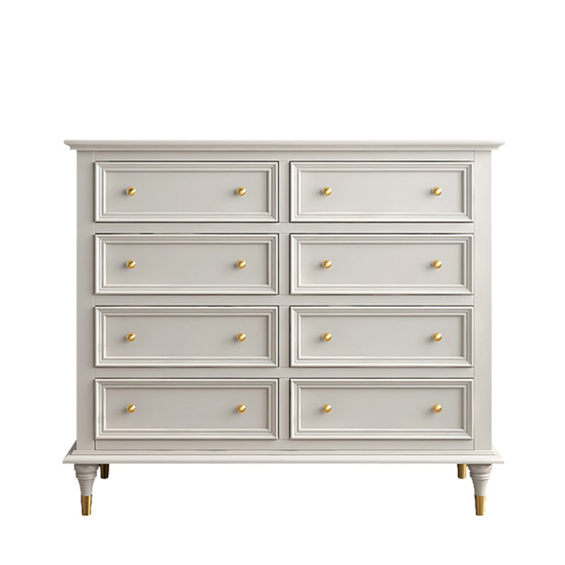 Glam White Closed Back Storage Chest with Soft-Close Drawers for Home