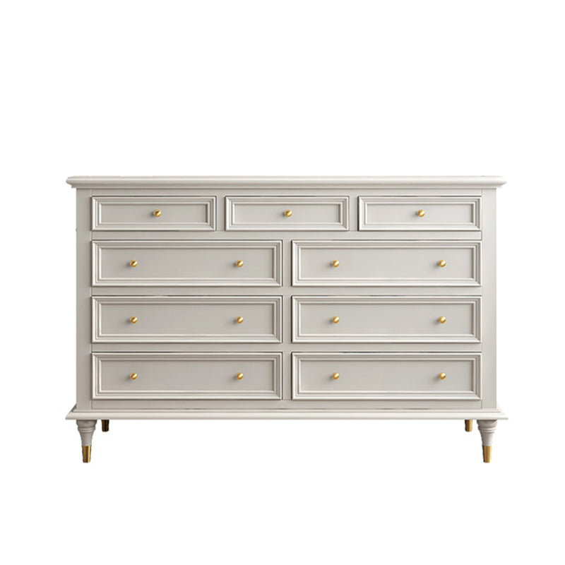 Glam White Closed Back Storage Chest with Soft-Close Drawers for Home
