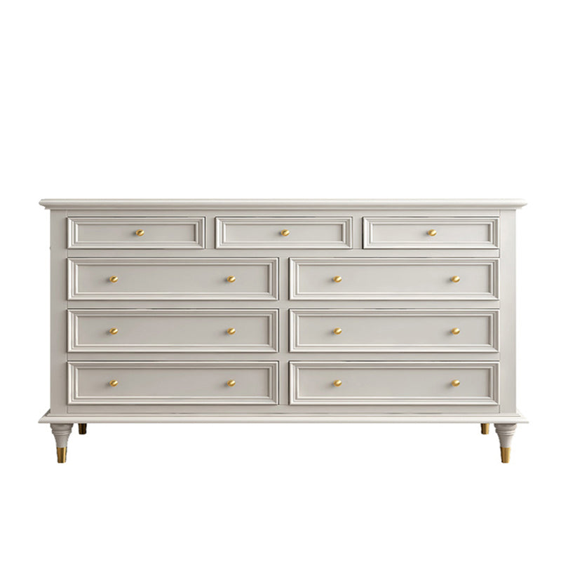 Glam White Closed Back Storage Chest with Soft-Close Drawers for Home