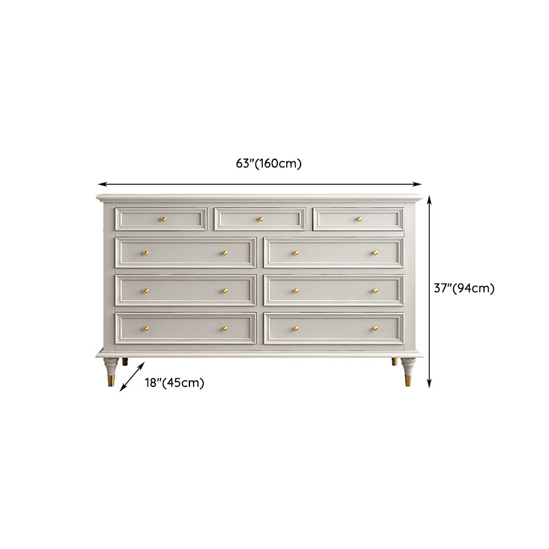 Glam White Closed Back Storage Chest with Soft-Close Drawers for Home