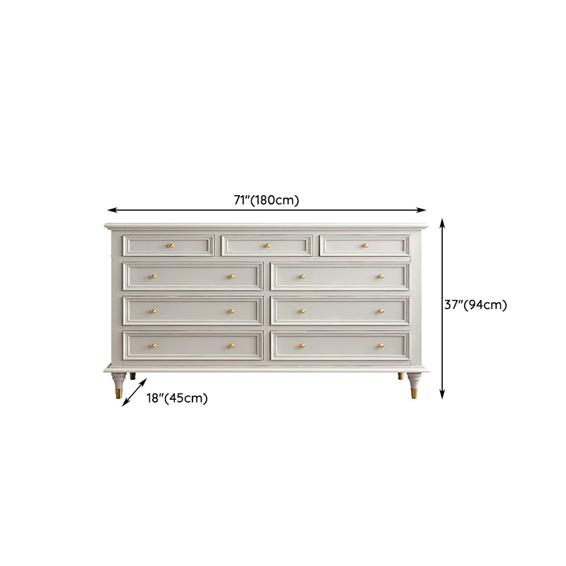 Glam White Closed Back Storage Chest with Soft-Close Drawers for Home