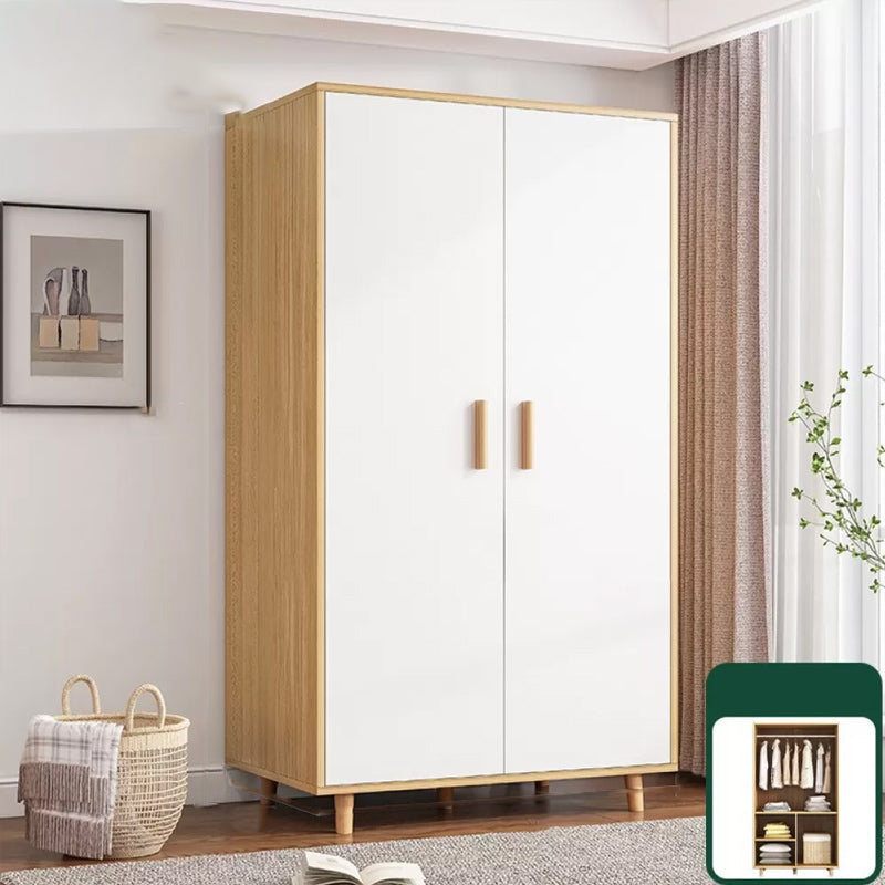 Contemporary Freestanding Home Wardrobe Closet Engineered Wood Wardrobe Armoire