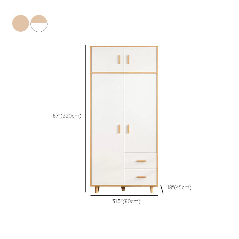 Contemporary Freestanding Home Wardrobe Closet Engineered Wood Wardrobe Armoire