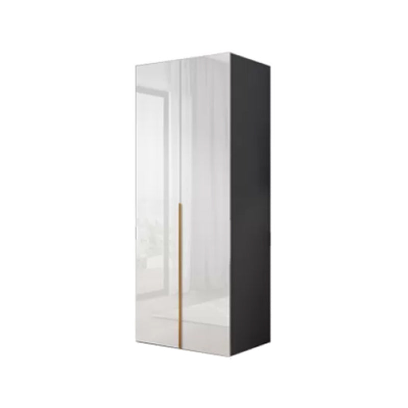 Engineered Wood Armoire Modern White Wardrobe Closet with Garment Rod