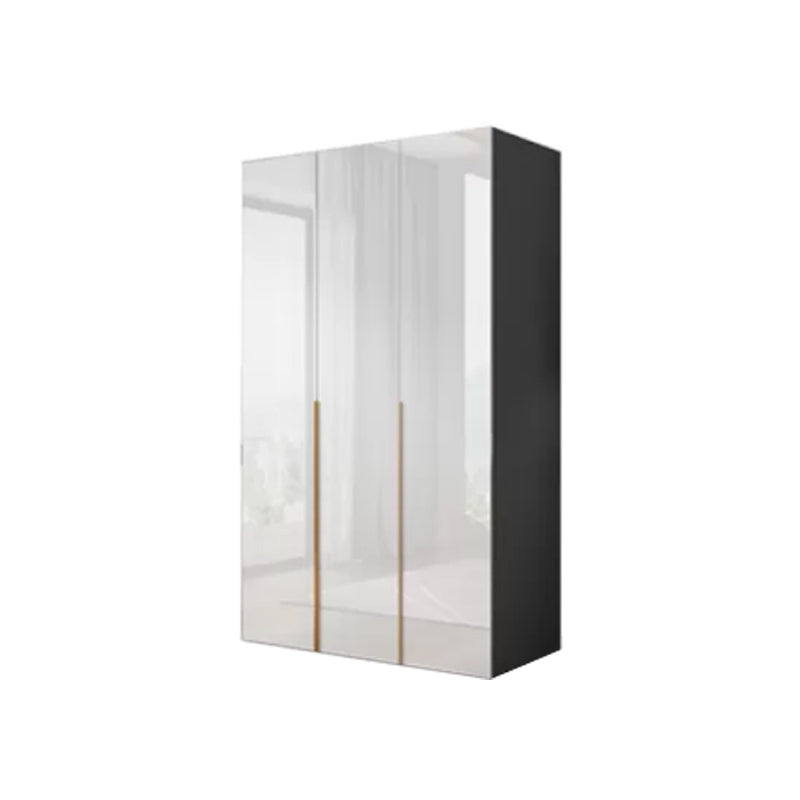Engineered Wood Armoire Modern White Wardrobe Closet with Garment Rod