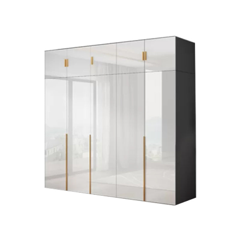 Engineered Wood Armoire Modern White Wardrobe Closet with Garment Rod