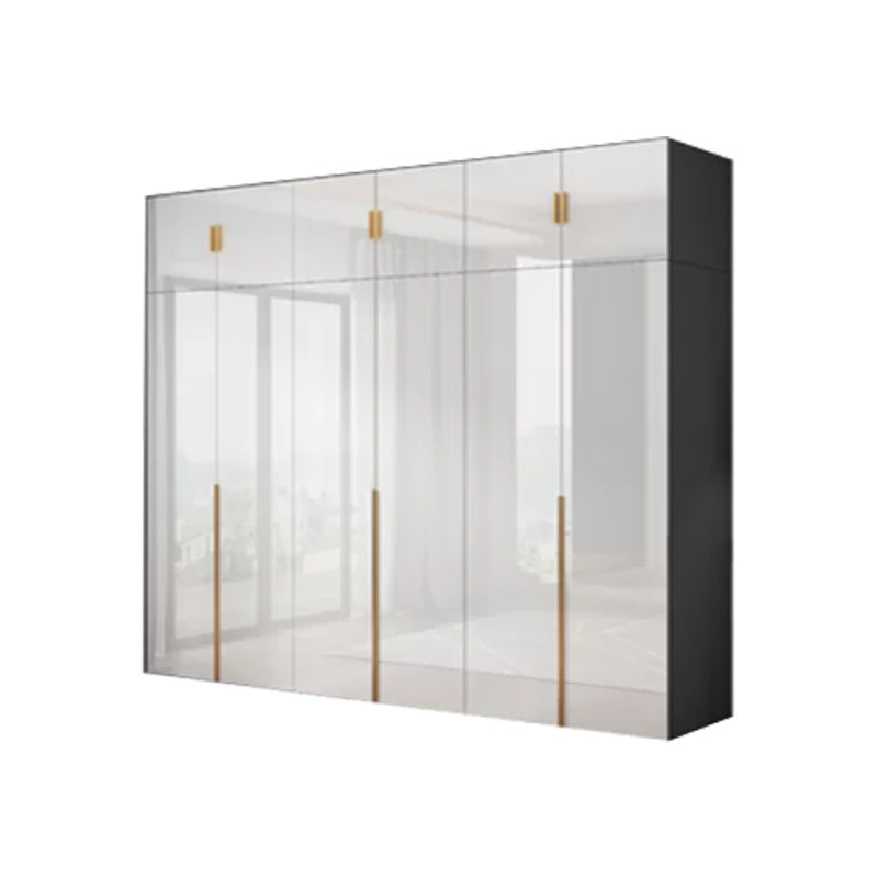 Engineered Wood Armoire Modern White Wardrobe Closet with Garment Rod