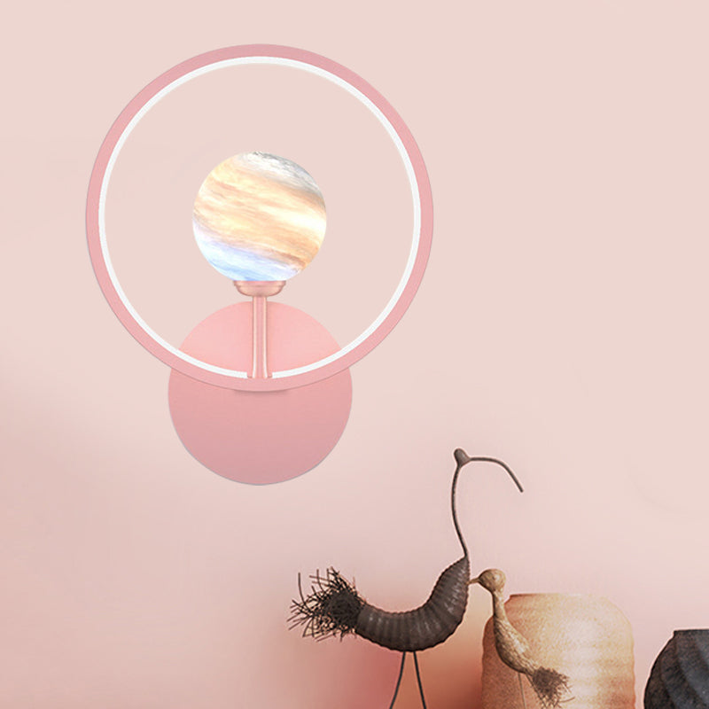 GRADIENT Glassbol Wandverlichting Ideeën Moderne LED SCONCE LIMMUTE MET RING BEVENDEN IN ZWART/PINK/WIT