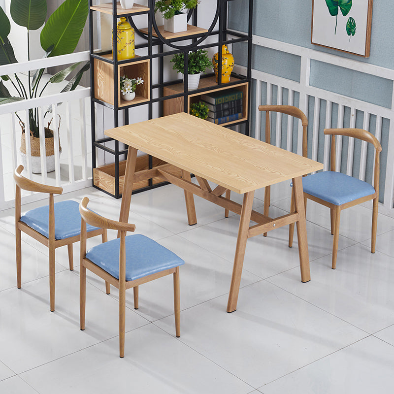 Contemporary Home Dining Table with Steel Trestle for 2-4 People