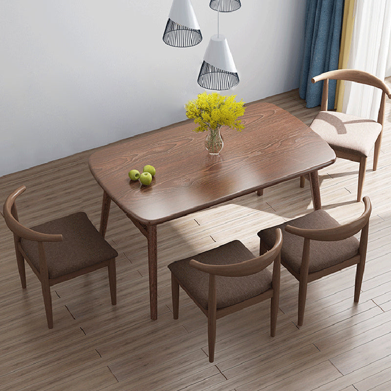 Contemporary Rectangular Wooden Dining Table with Trestle for 2-4 People