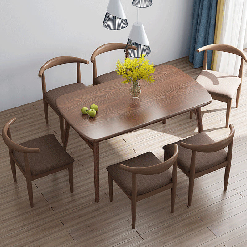 Contemporary Rectangular Wooden Dining Table with Trestle for 2-4 People