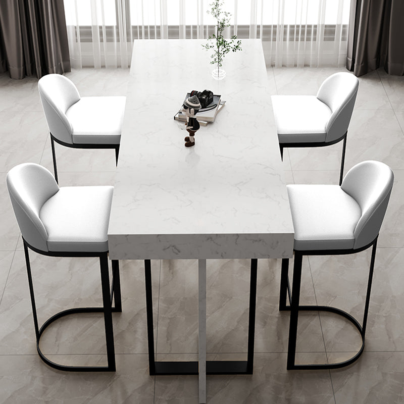 Modern Armless Counter-height Stool with Upholstered and Metal for Restaurant