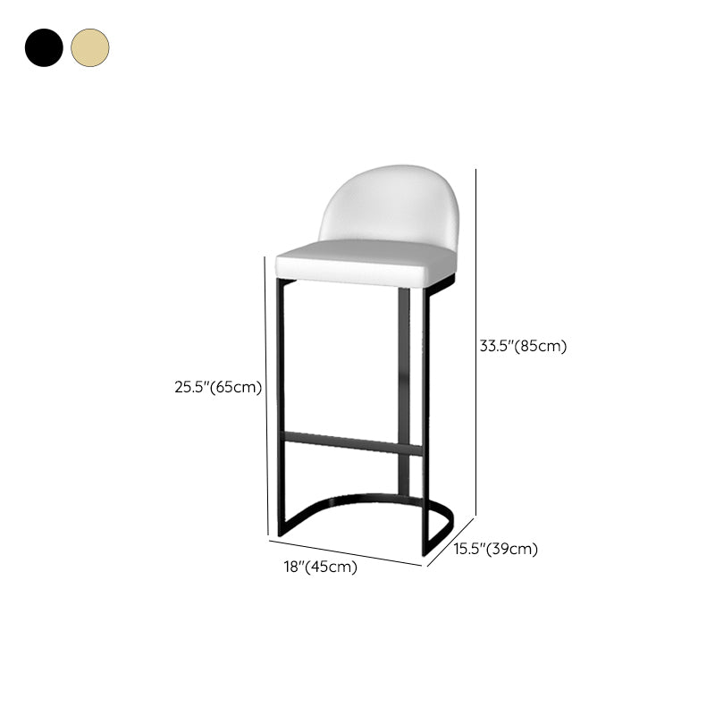 Modern Armless Counter-height Stool with Upholstered and Metal for Restaurant