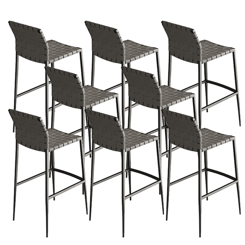 Industrial Low Back Counter Height Stools in Grey for Restaurant