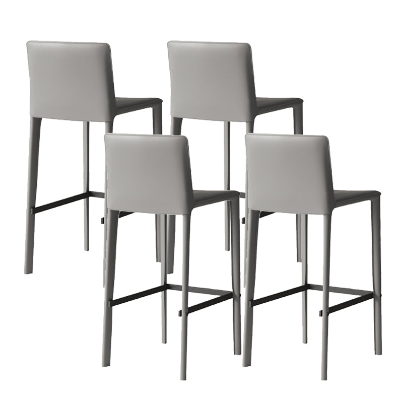 Modern Grey Counter Height Stools with Low Back for Restaurant