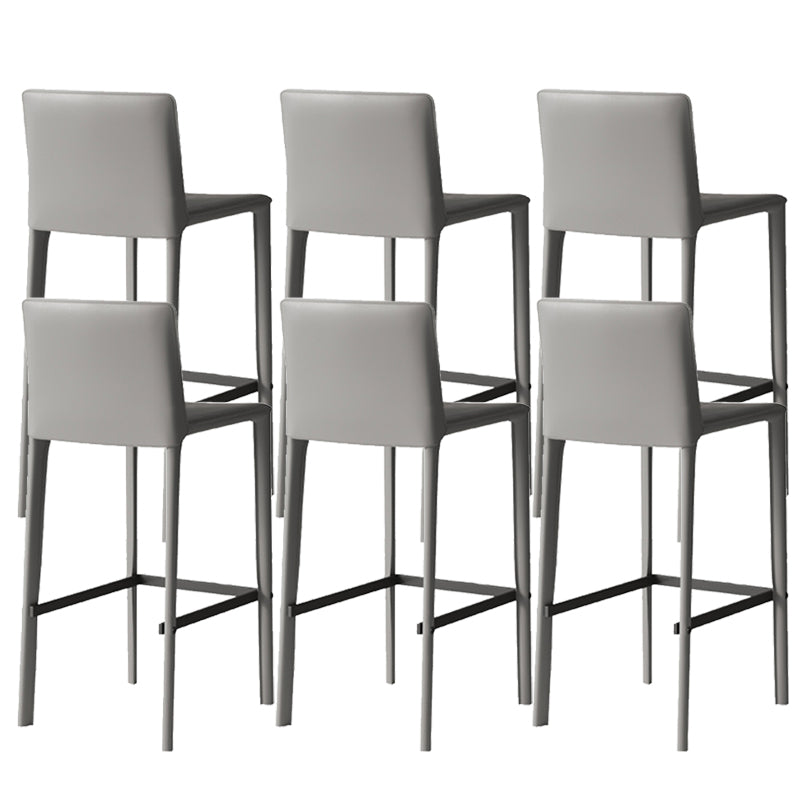 Modern Grey Counter Height Stools with Low Back for Restaurant
