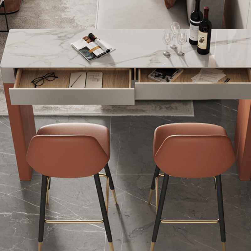 Armless Counter Height Stools with Footrest, Contemporary for Living Room