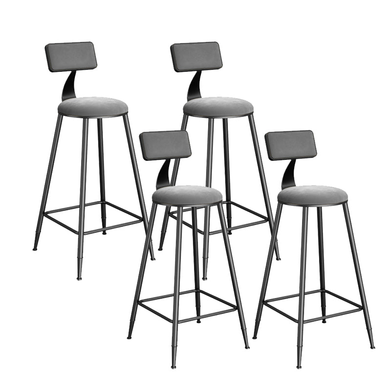 Contemporary Low Back Upholstered and Metal Counter-height Stool with Footrest