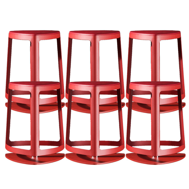 Contemporary Indoor Armless Backless Bar Stool with Metal Legs