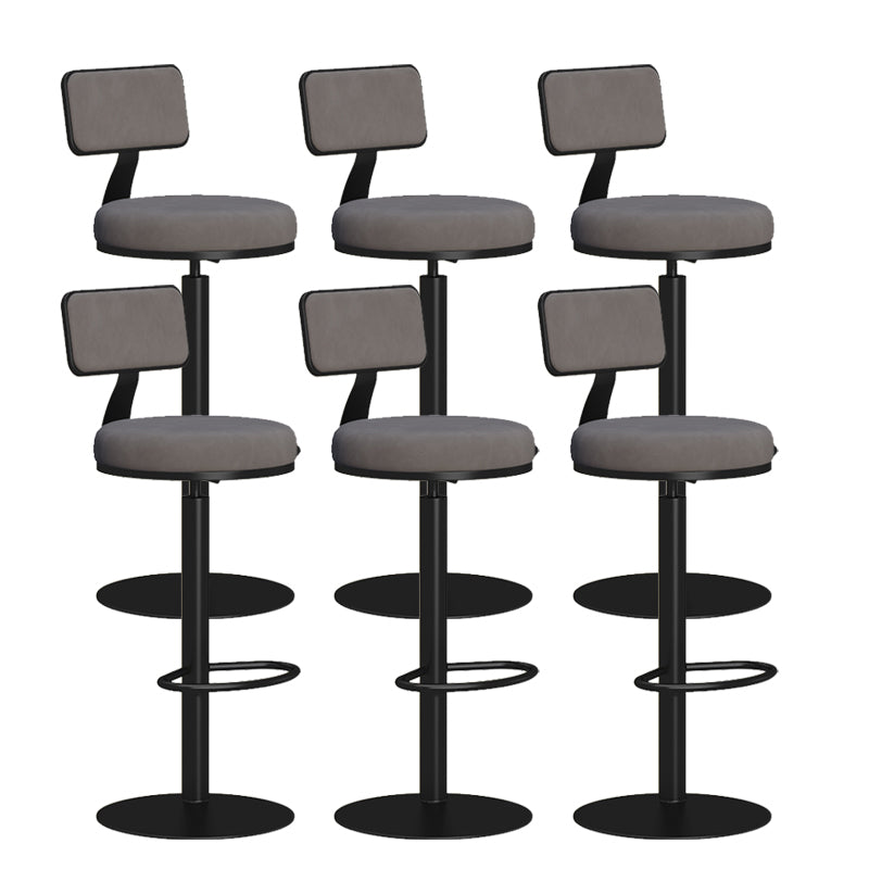 Contemporary Low Back Counter Height Stools with Footrest for Living Room
