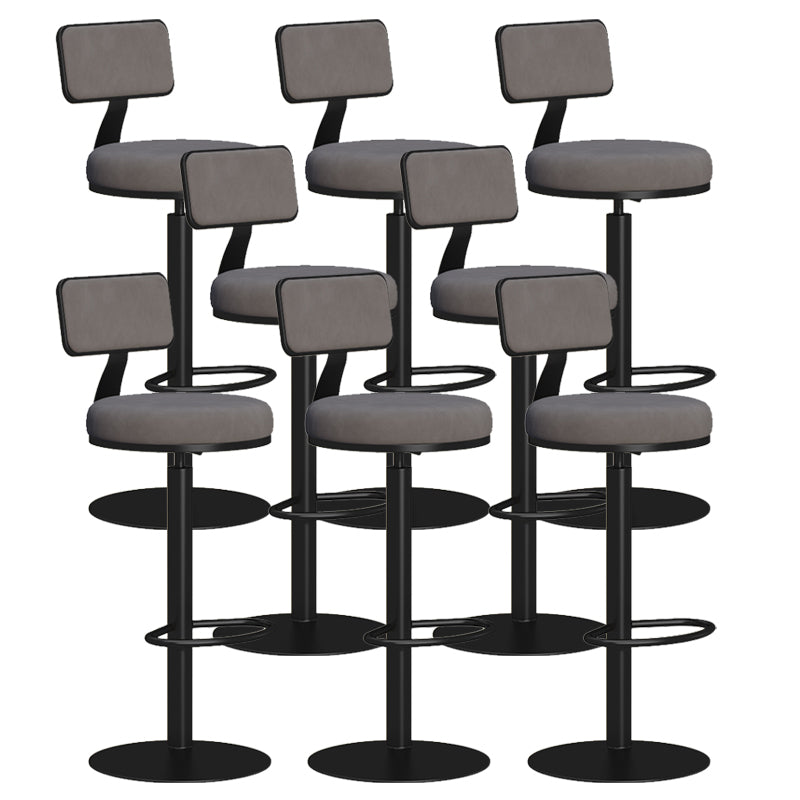 Contemporary Low Back Counter Height Stools with Footrest for Living Room